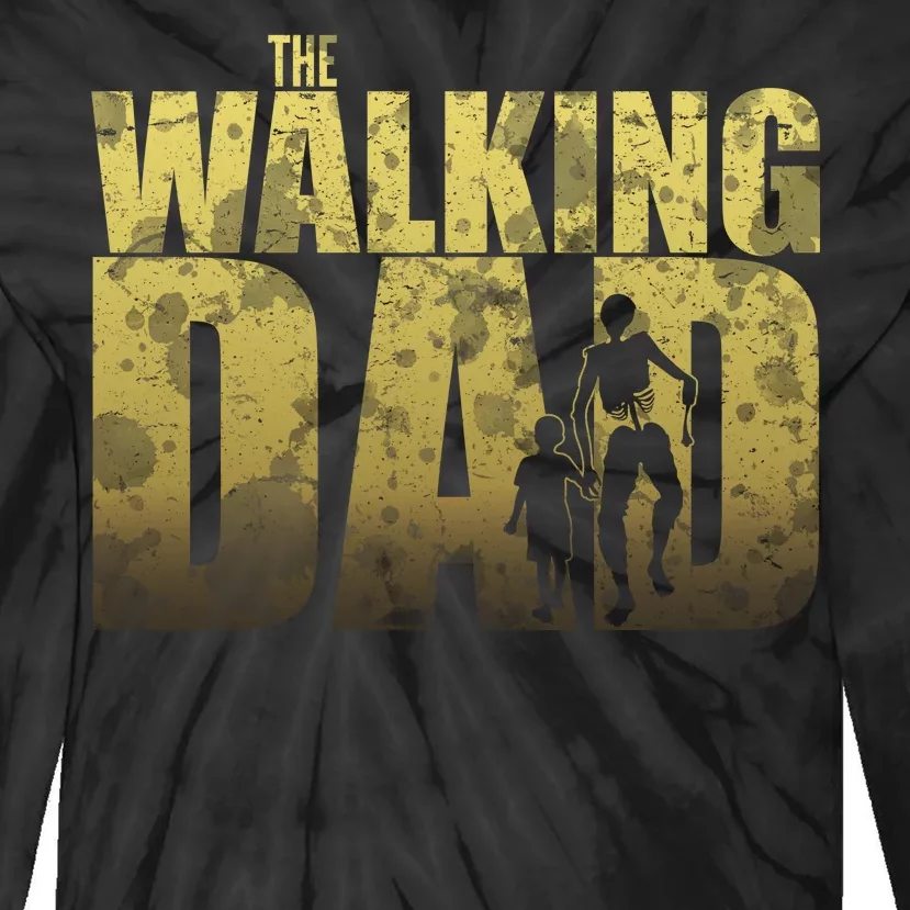 The Walking Dad Gold Logo Tie-Dye Long Sleeve Shirt