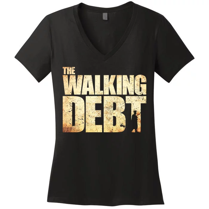 The Walking Debt Women's V-Neck T-Shirt