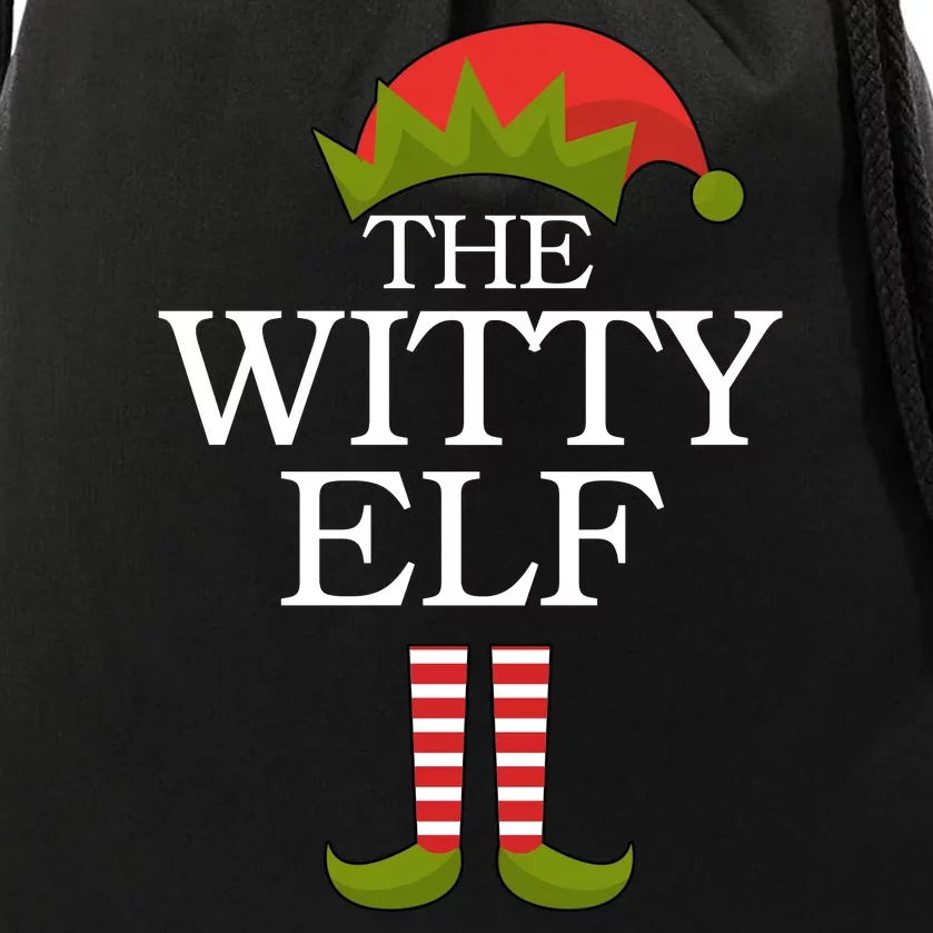 The Witty Elf Matching Christmas Drawstring Bag