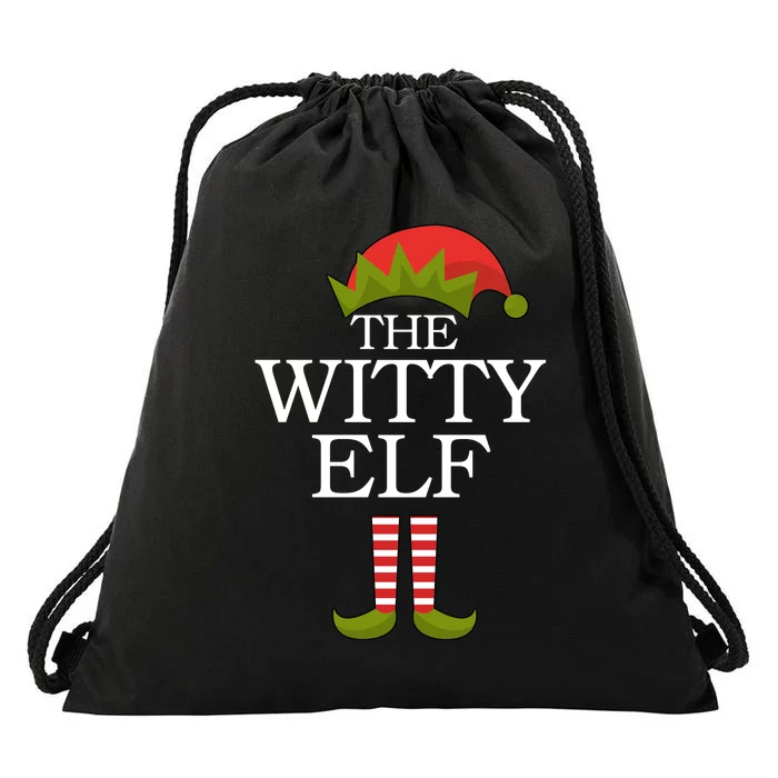 The Witty Elf Matching Christmas Drawstring Bag