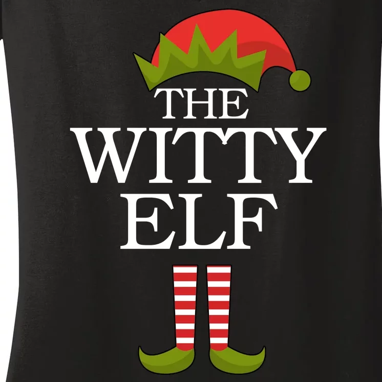 The Witty Elf Matching Christmas Women's V-Neck T-Shirt