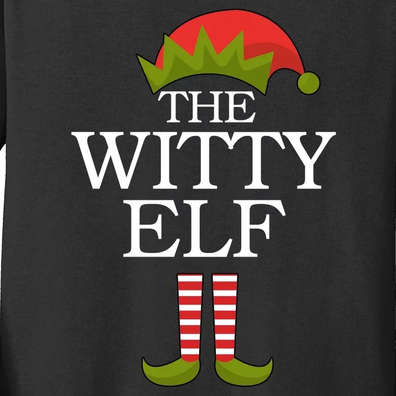 The Witty Elf Matching Christmas Kids Long Sleeve Shirt