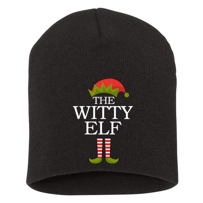 The Witty Elf Matching Christmas Short Acrylic Beanie