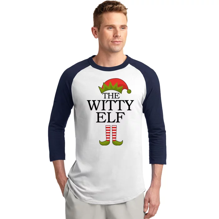 The Witty Elf Matching Christmas Baseball Sleeve Shirt