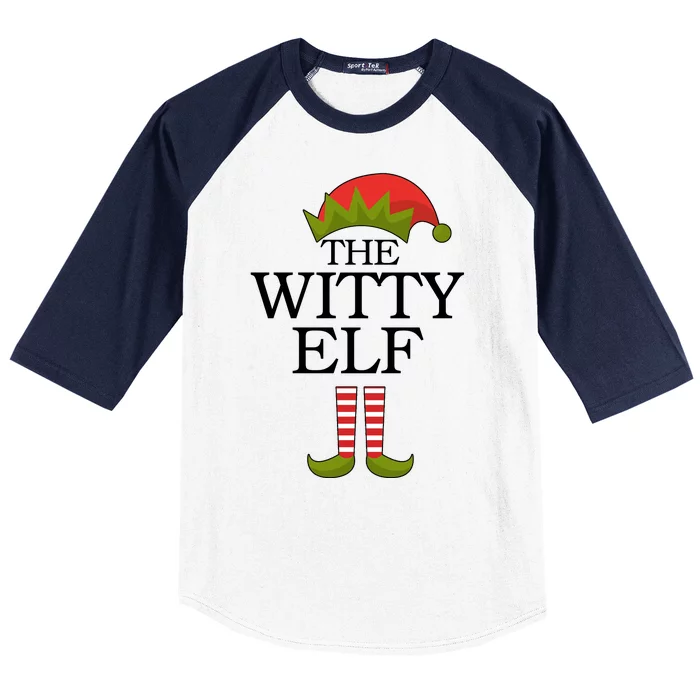 The Witty Elf Matching Christmas Baseball Sleeve Shirt