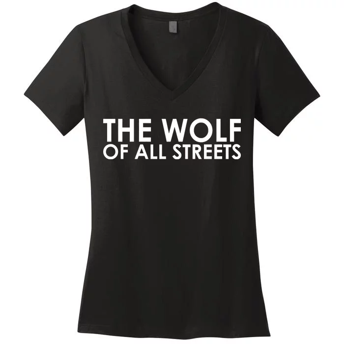 The Wolf of All Streets Classic Logo Women's V-Neck T-Shirt