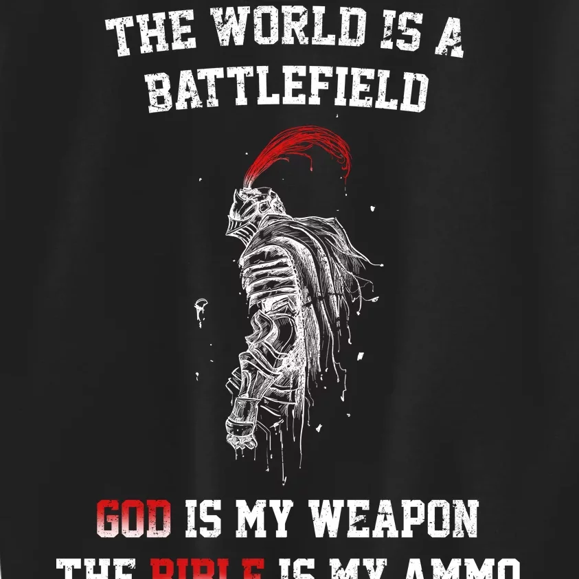 The World Is a Battlefield God is my Weapon Kids Sweatshirt