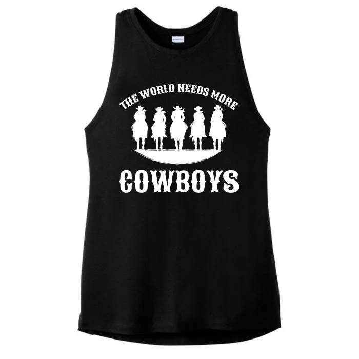 The World Needs More Cowboys Ladies Tri-Blend Wicking Tank