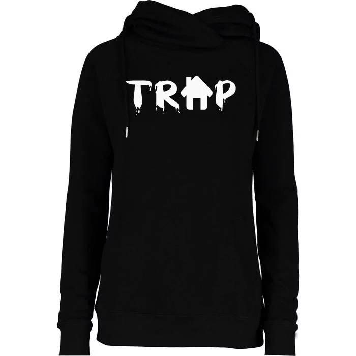 Trap House EDM Rave Festival Costume Outfit Dance Music Womens Funnel Neck Pullover Hood