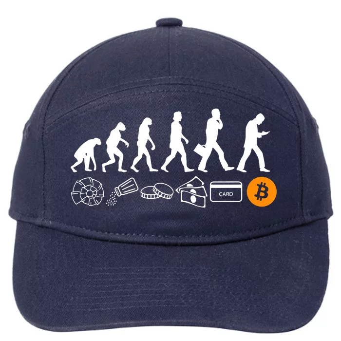 The Human Evolution Of Money Bitcoin 7-Panel Snapback Hat