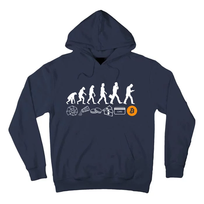 The Human Evolution Of Money Bitcoin Tall Hoodie