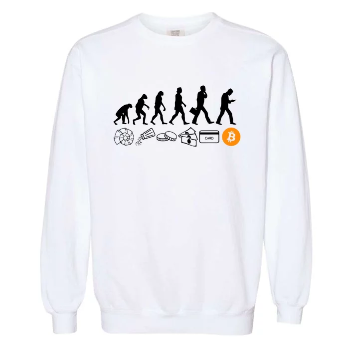 The Human Evolution Of Money Bitcoin Garment-Dyed Sweatshirt