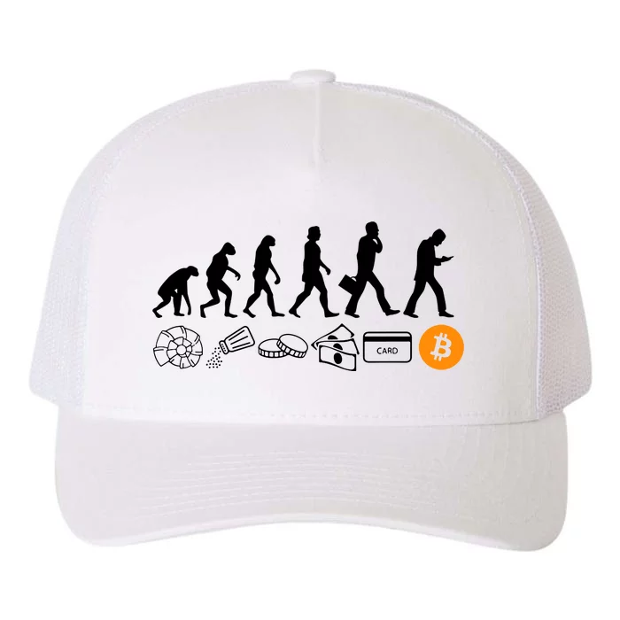 The Human Evolution Of Money Bitcoin Yupoong Adult 5-Panel Trucker Hat