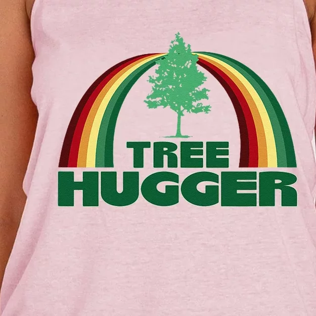 Tree Hugger Environmental Protection Earth Day Tree Women's Knotted Racerback Tank