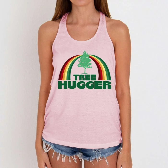 Tree Hugger Environmental Protection Earth Day Tree Women's Knotted Racerback Tank