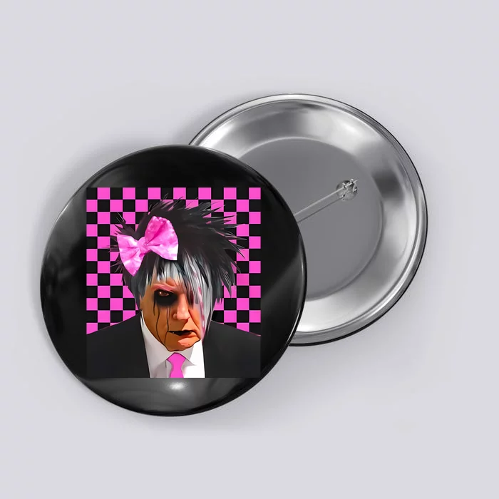 Teen Hearts Emo Trump Dump Mugshot Button