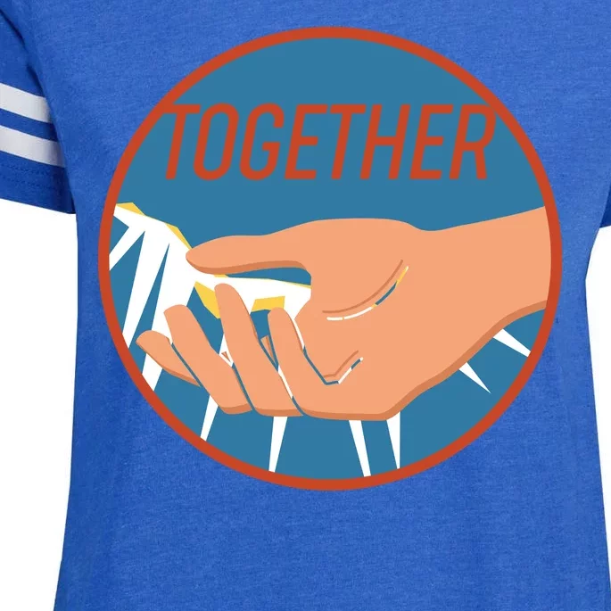 Together Hand Emblem Enza Ladies Jersey Football T-Shirt