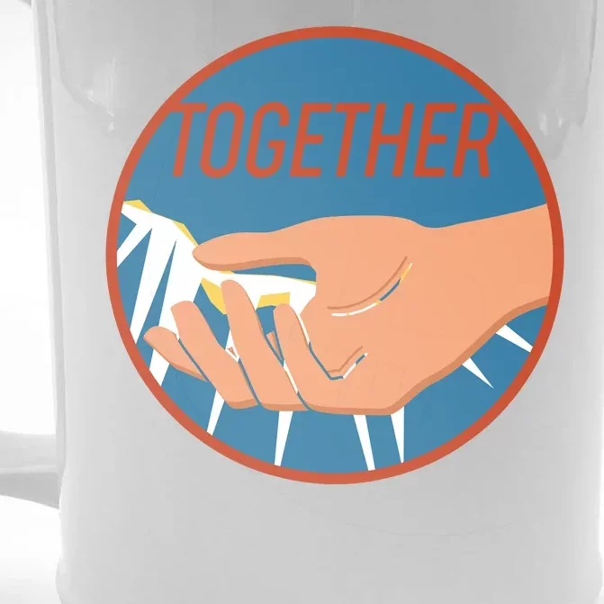 Together Hand Emblem Front & Back Beer Stein