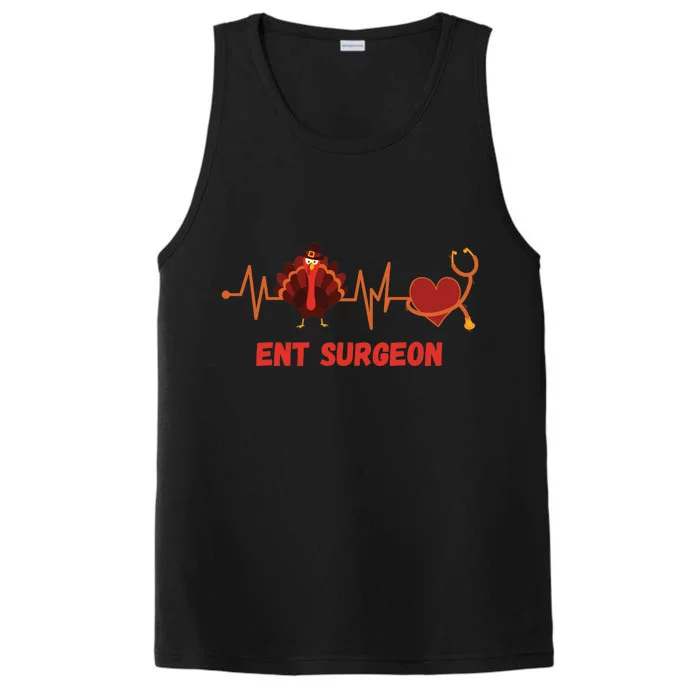 Thanksgiving Heartbeat Ent Surgeon Turkey Doctor Medical Funny Gift Performance Tank