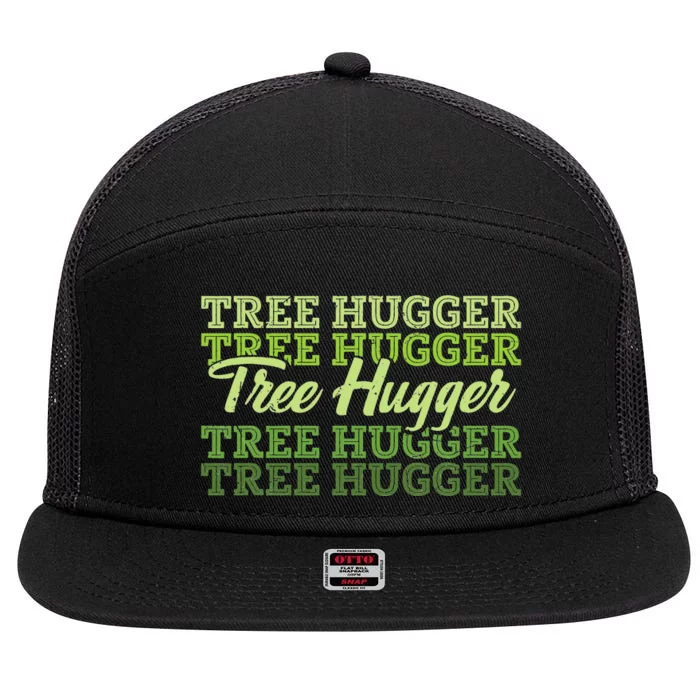 Tree Hugger Earth Day Retro Nature Lover 7 Panel Mesh Trucker Snapback Hat