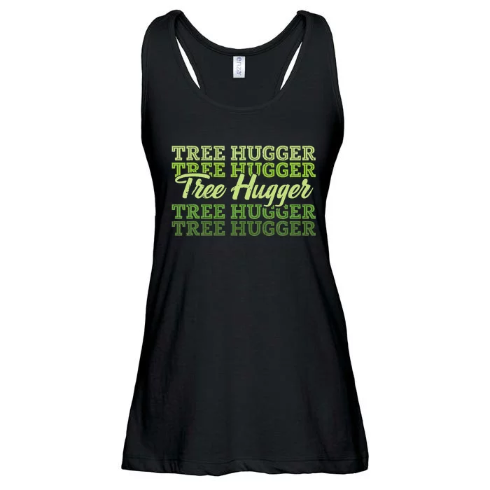 Tree Hugger Earth Day Retro Nature Lover Ladies Essential Flowy Tank