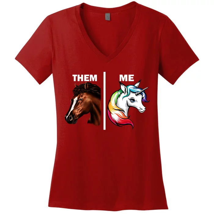 Them Horse Me Unicorn Women's V-Neck T-Shirt