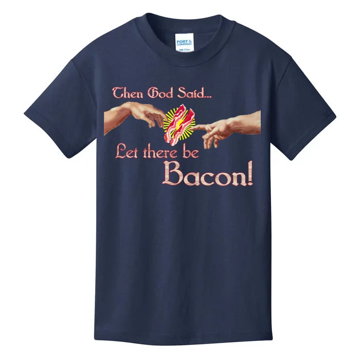 Then God Said Let There Be Bacon Kids T-Shirt