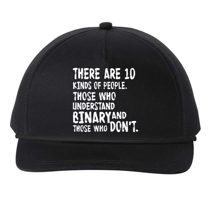 There Are 10 Kind of People Binary Snapback Five-Panel Rope Hat