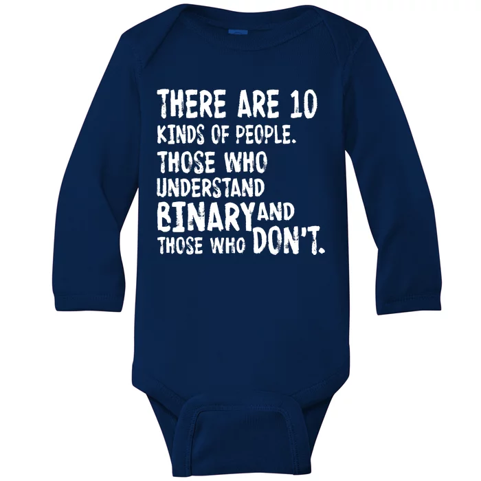 There Are 10 Kind of People Binary Baby Long Sleeve Bodysuit