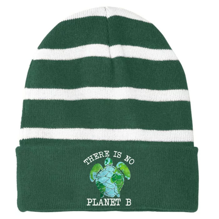 There is No Planet B Earth Striped Beanie with Solid Band