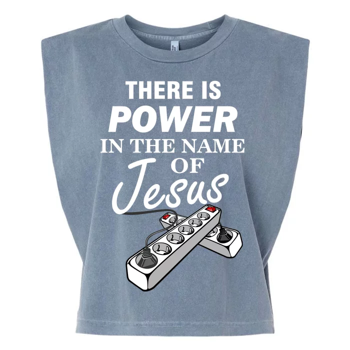 There Is Power In The Name of Jesus Garment-Dyed Women's Muscle Tee