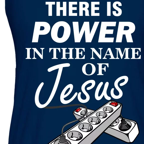 There Is Power In The Name of Jesus Ladies Essential Flowy Tank