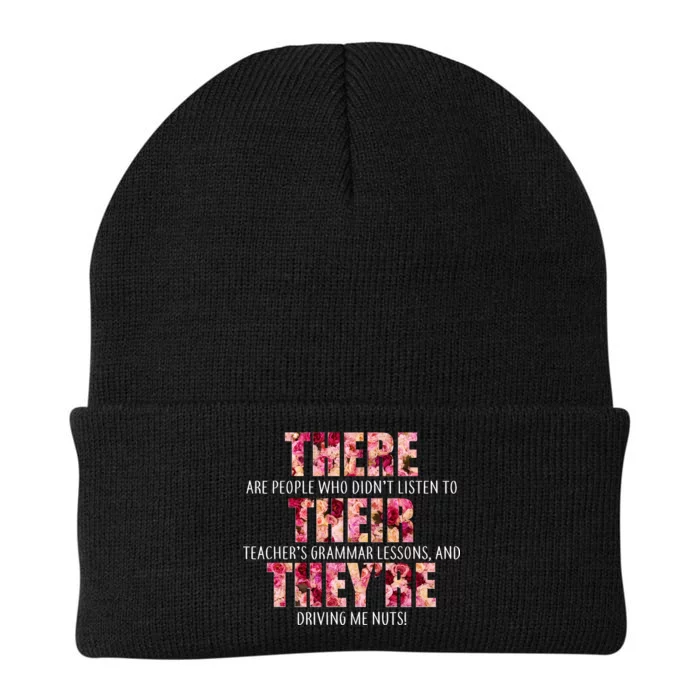 There Their They're Grammar Lessons Knit Cap Winter Beanie