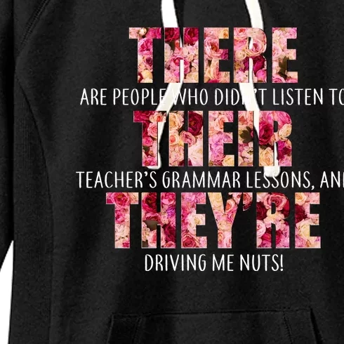 There Their They're Grammar Lessons Women's Fleece Hoodie