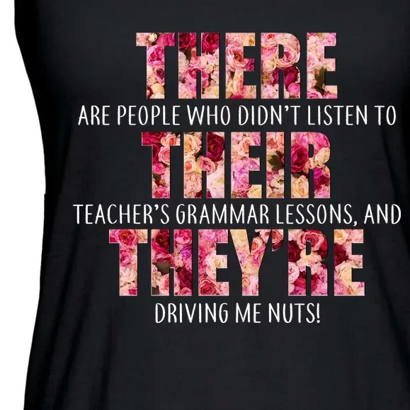 There Their They're Grammar Lessons Ladies Essential Flowy Tank