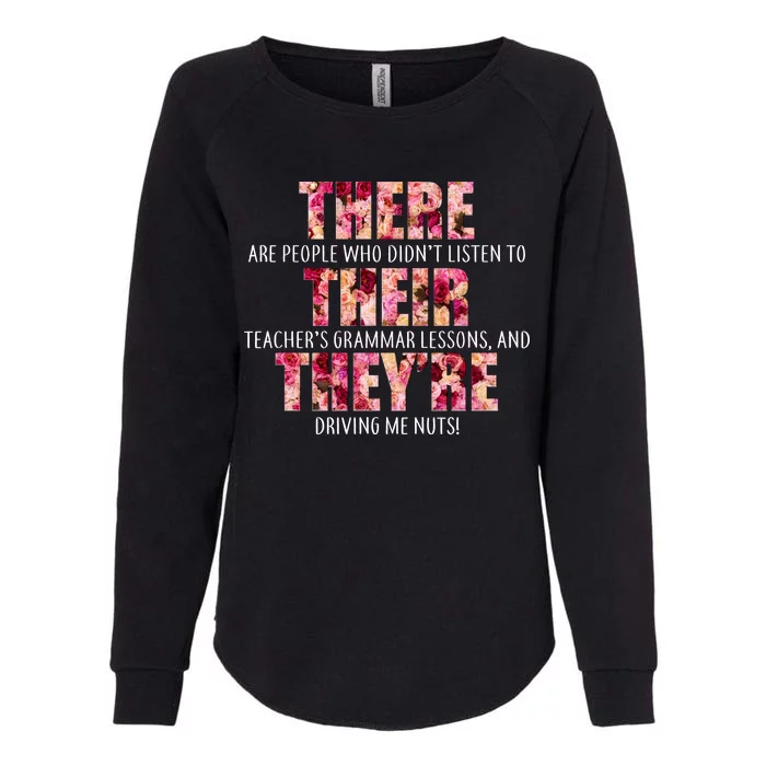 There Their They're Grammar Lessons Womens California Wash Sweatshirt