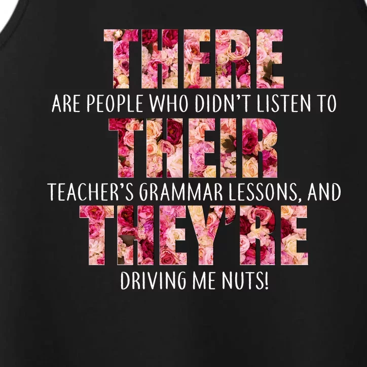 There Their They're Grammar Lessons Performance Tank