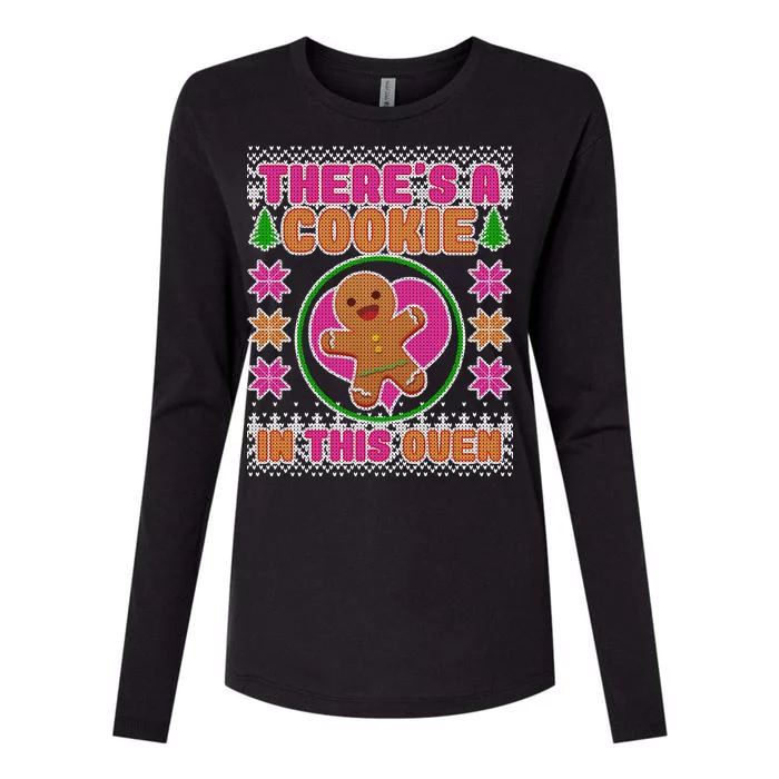 There's A Cookie In This Oven Womens Cotton Relaxed Long Sleeve T-Shirt