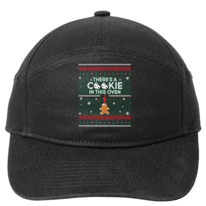 There's A Cookie In This Oven Ugly Christmas Sweater 7-Panel Snapback Hat