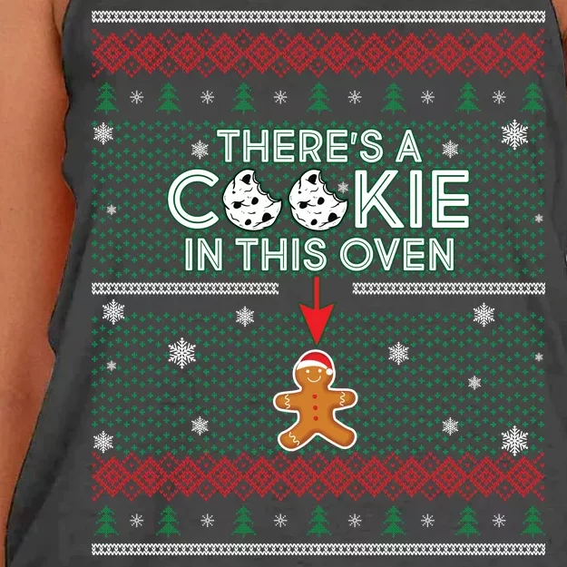 There's A Cookie In This Oven Ugly Christmas Sweater Women's Knotted Racerback Tank