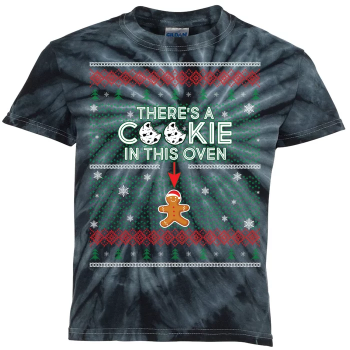 There's A Cookie In This Oven Ugly Christmas Sweater Kids Tie-Dye T-Shirt