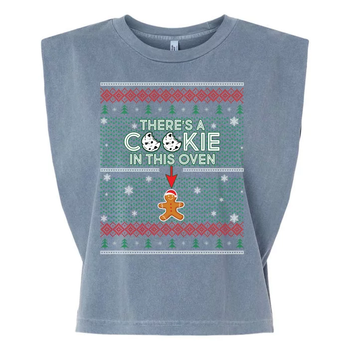 There's A Cookie In This Oven Ugly Christmas Sweater Garment-Dyed Women's Muscle Tee