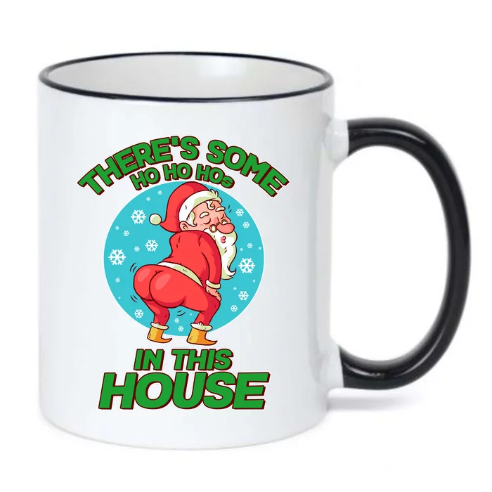 There's Some Ho Ho Hos In This House Twerking Santa Black Color Changing Mug