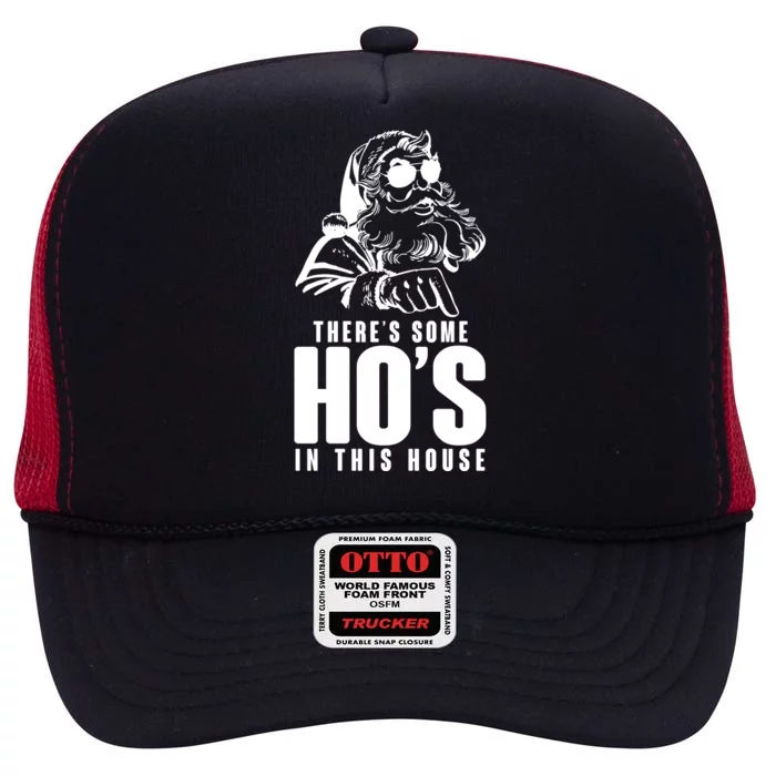 There's Some Ho's In This House Funny Vintage Christmas High Crown Mesh Trucker Hat