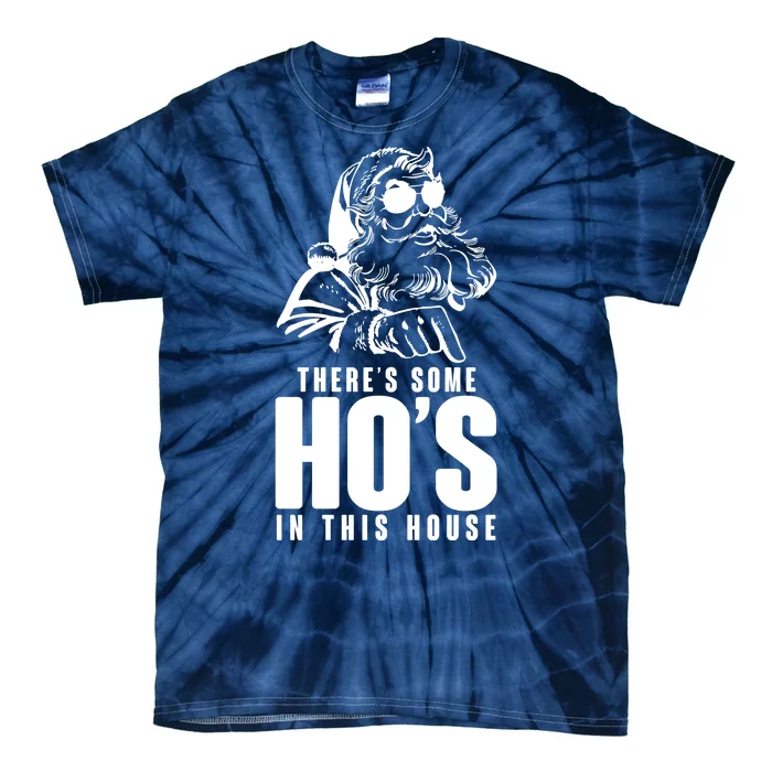 There's Some Ho's In This House Funny Vintage Christmas Tie-Dye T-Shirt