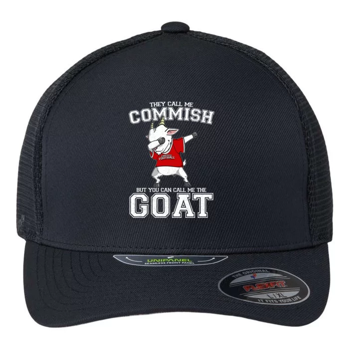 They Call Me Commish GOAT Flexfit Unipanel Trucker Cap