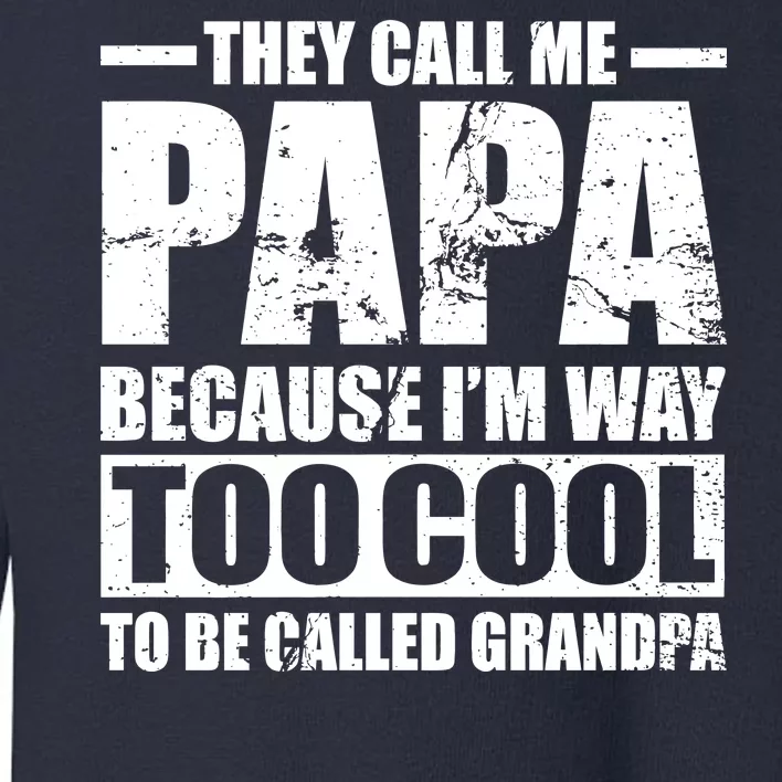 They Call Me Papa Because I'm Too Cool To Be Called Grandpa Toddler Sweatshirt