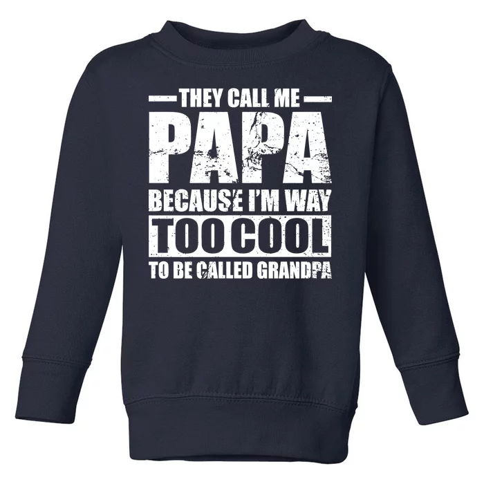 They Call Me Papa Because I'm Too Cool To Be Called Grandpa Toddler Sweatshirt