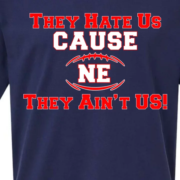 They Hate Us Cause They Aint Us NE New England Football Sueded Cloud Jersey T-Shirt