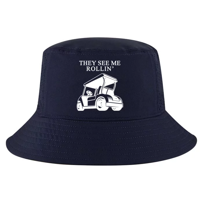 They See Me Rollin Funny Golf Cart Cool Comfort Performance Bucket Hat